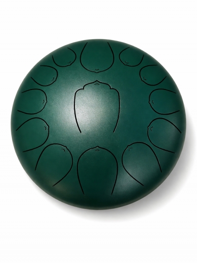 Глюкофон барабан Zani 13 тонов 30 см, изумрудный-1